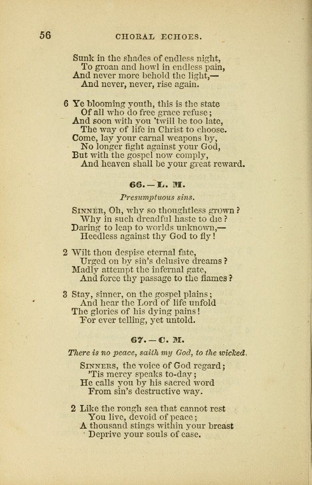 Choral Echoes from the Church of God in All Ages: a collection of hymns and tunes adapted to all occasions of social worship page 56