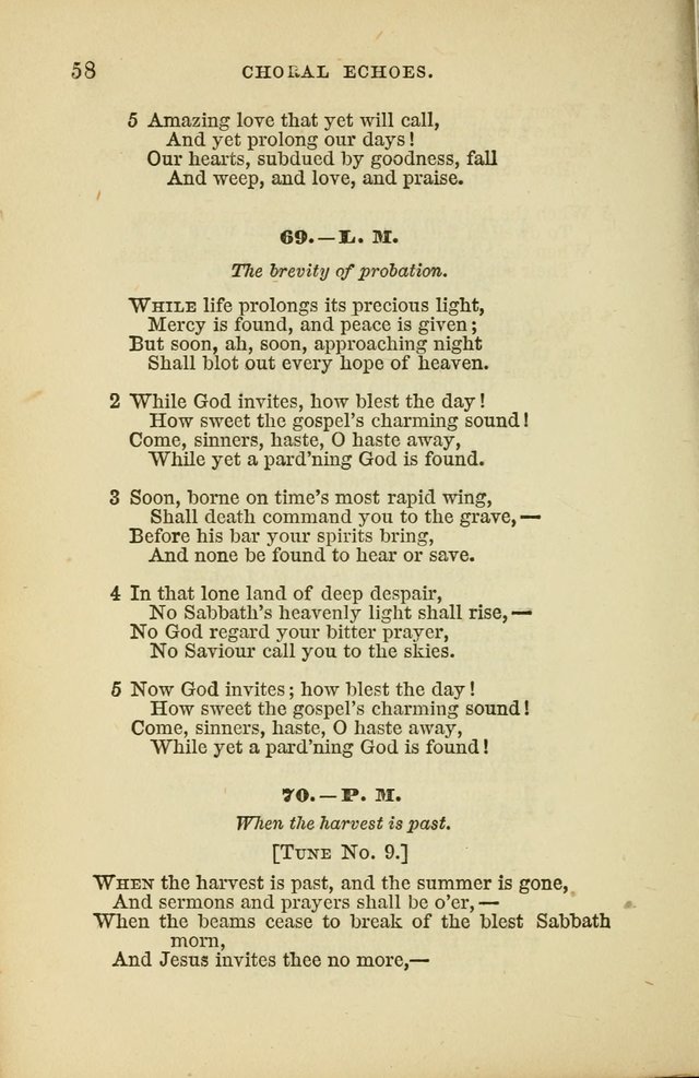 Choral Echoes from the Church of God in All Ages: a collection of hymns and tunes adapted to all occasions of social worship page 58