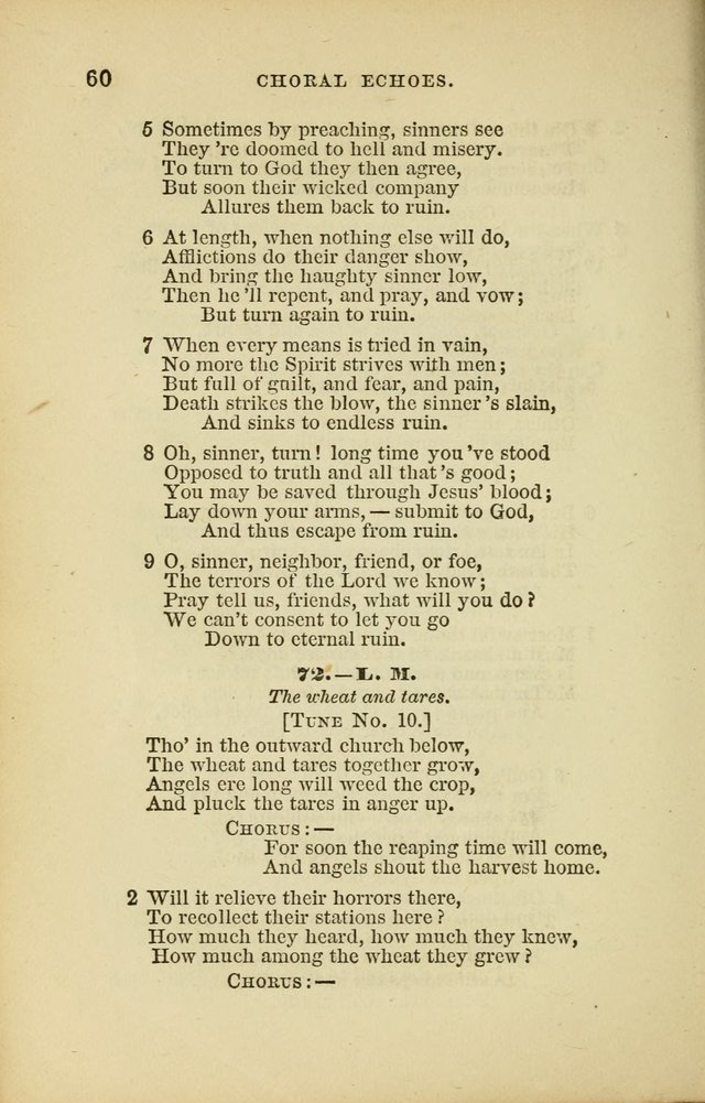 Choral Echoes from the Church of God in All Ages: a collection of hymns and tunes adapted to all occasions of social worship page 60