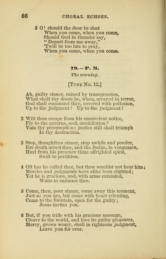 Choral Echoes from the Church of God in All Ages: a collection of hymns and tunes adapted to all occasions of social worship page 66