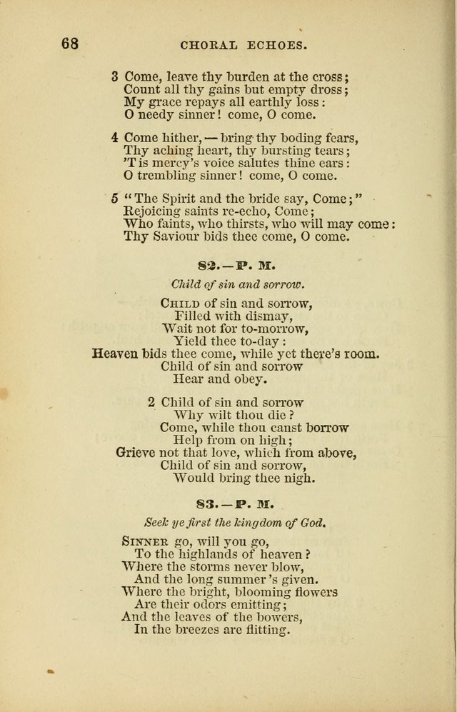 Choral Echoes from the Church of God in All Ages: a collection of hymns and tunes adapted to all occasions of social worship page 68