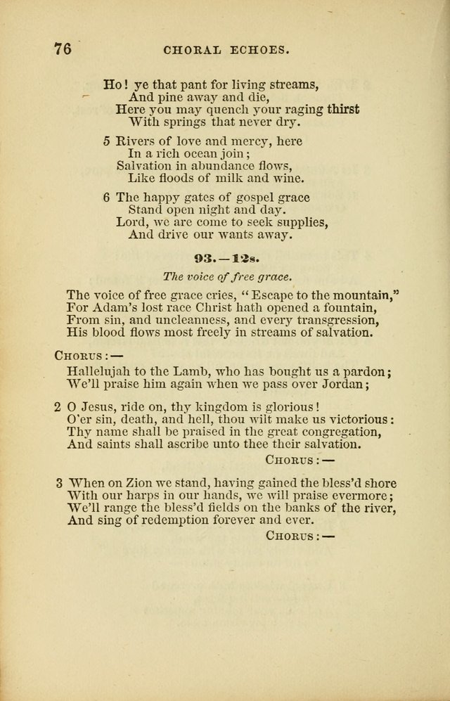 Choral Echoes from the Church of God in All Ages: a collection of hymns and tunes adapted to all occasions of social worship page 76