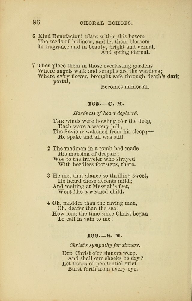 Choral Echoes from the Church of God in All Ages: a collection of hymns and tunes adapted to all occasions of social worship page 86