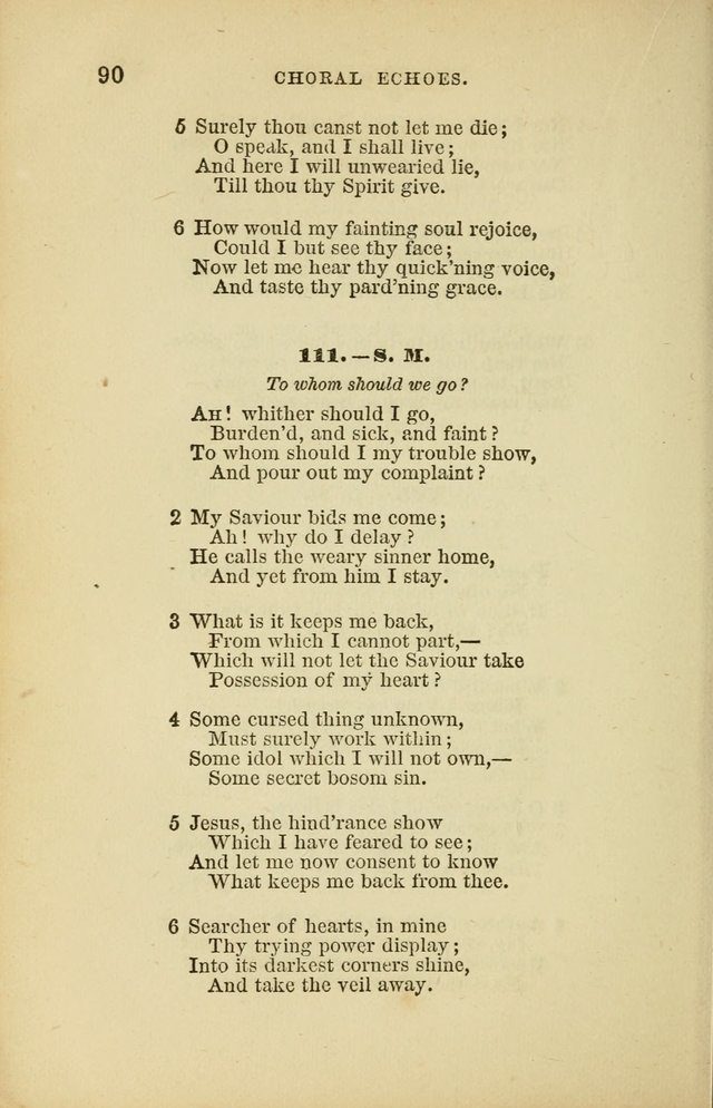 Choral Echoes from the Church of God in All Ages: a collection of hymns and tunes adapted to all occasions of social worship page 90