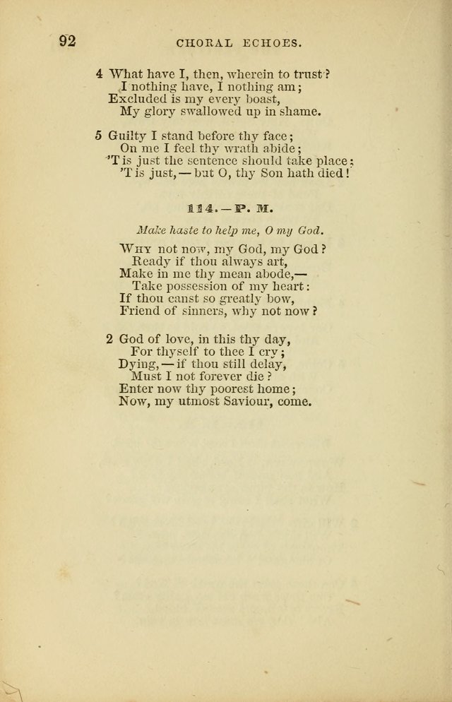 Choral Echoes from the Church of God in All Ages: a collection of hymns and tunes adapted to all occasions of social worship page 92