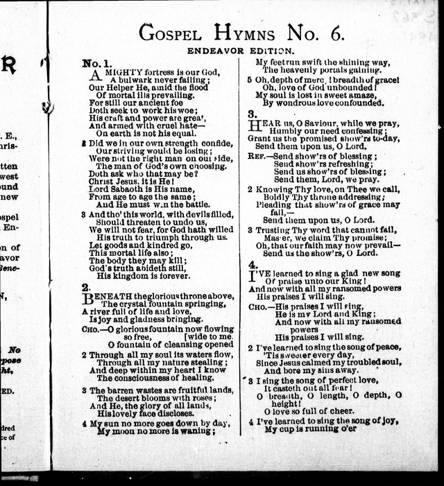 Christian Endeavor Edition of Gospel Hymns No. 6: Canadian ed. (words only) page 2