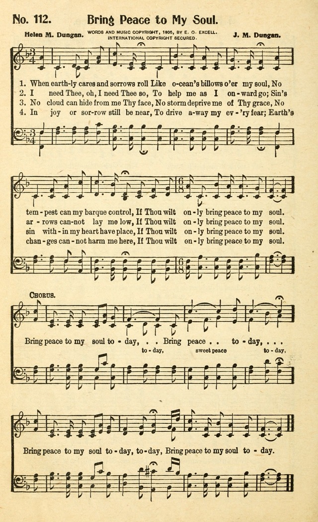 Christian Gospel Hymns: for church, Sunday school, and evangelistic meetings: contains the cream of all the old songs, and the very best of all the new page 112