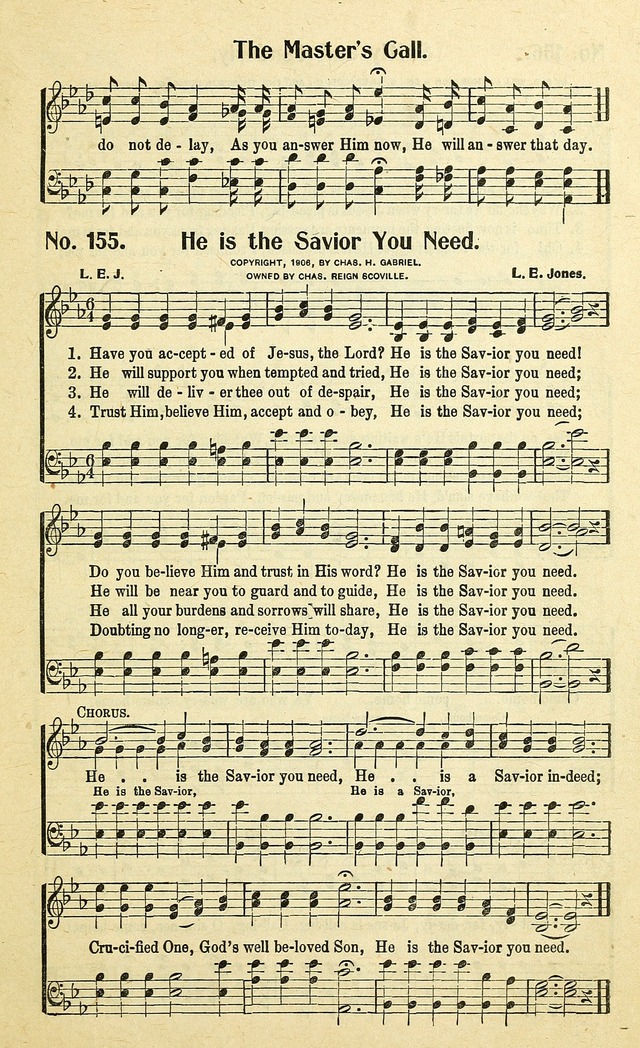 Christian Gospel Hymns: for church, Sunday school, and evangelistic meetings: contains the cream of all the old songs, and the very best of all the new page 165