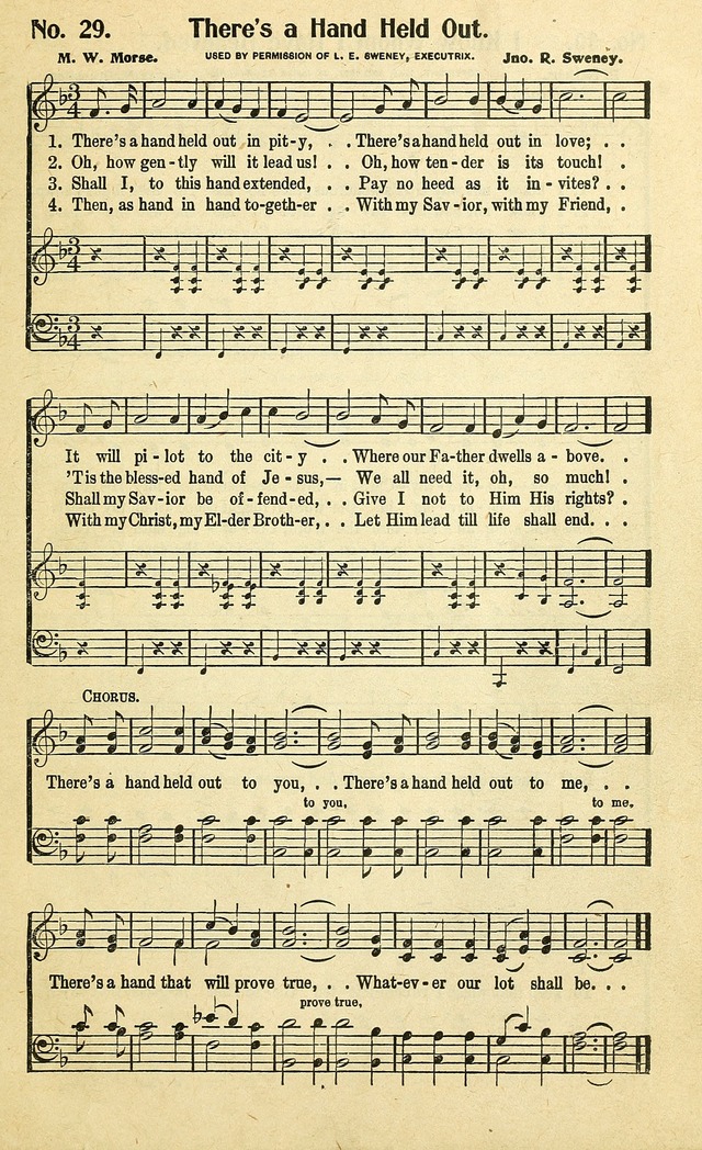 Christian Gospel Hymns: for church, Sunday school, and evangelistic meetings: contains the cream of all the old songs, and the very best of all the new page 29