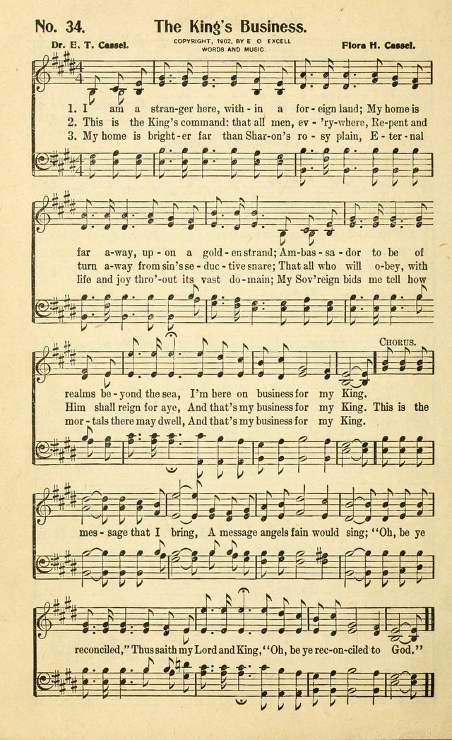 Christian Gospel Hymns: for church, Sunday school, and evangelistic meetings: contains the cream of all the old songs, and the very best of all the new page 34