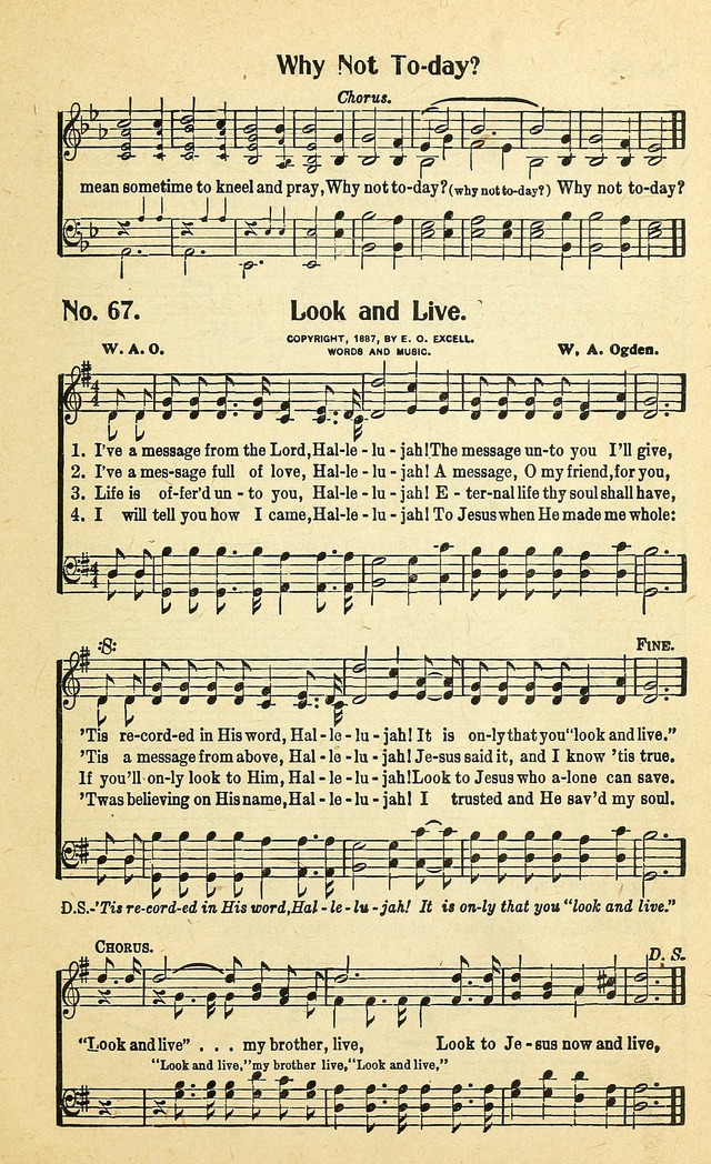 Christian Gospel Hymns: for church, Sunday school, and evangelistic meetings: contains the cream of all the old songs, and the very best of all the new page 67