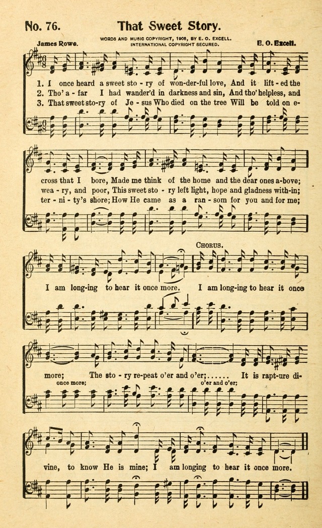 Christian Gospel Hymns: for church, Sunday school, and evangelistic meetings: contains the cream of all the old songs, and the very best of all the new page 76