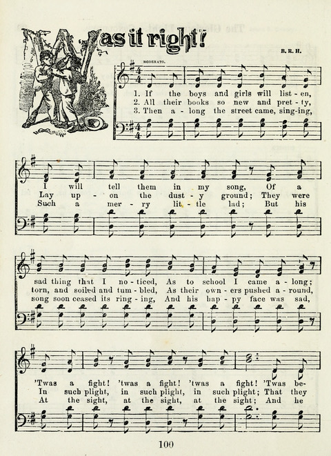 Chapel Gems for Sunday Schools: selected from "Our Song Birds," for 1866, the "Snow bird," the "Robin," the "Red bird" and the "Dove" page 100