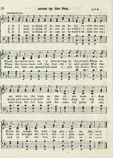 Chapel Gems for Sunday Schools: selected from "Our Song Birds," for 1866, the "Snow bird," the "Robin," the "Red bird" and the "Dove" page 24