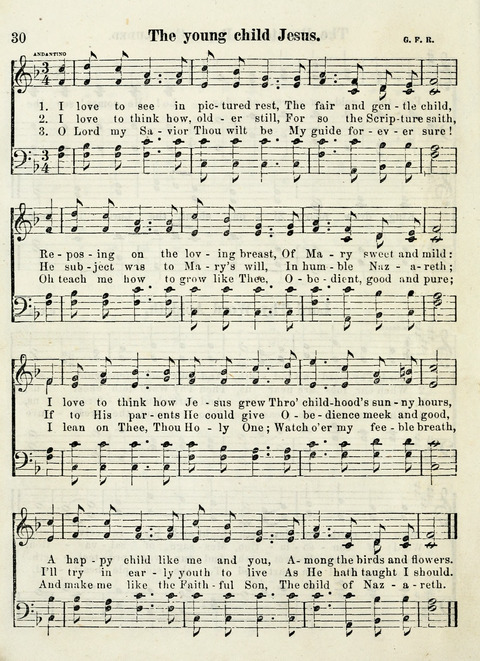 Chapel Gems for Sunday Schools: selected from "Our Song Birds," for 1866, the "Snow bird," the "Robin," the "Red bird" and the "Dove" page 30