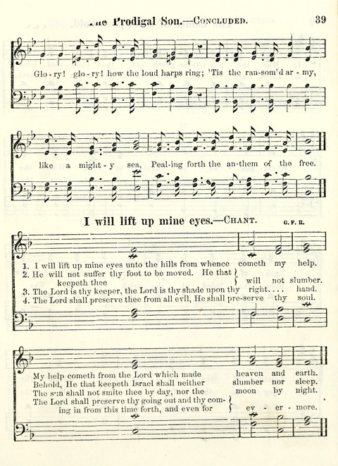 Chapel Gems for Sunday Schools: selected from "Our Song Birds," for 1866, the "Snow bird," the "Robin," the "Red bird" and the "Dove" page 39