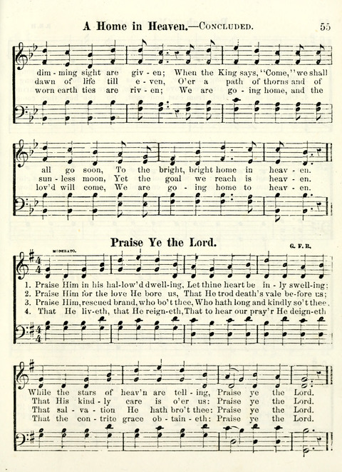 Chapel Gems for Sunday Schools: selected from "Our Song Birds," for 1866, the "Snow bird," the "Robin," the "Red bird" and the "Dove" page 55