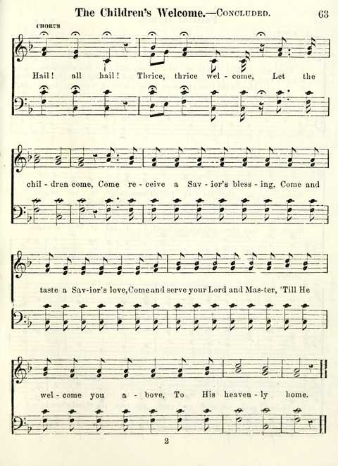 Chapel Gems for Sunday Schools: selected from "Our Song Birds," for 1866, the "Snow bird," the "Robin," the "Red bird" and the "Dove" page 63