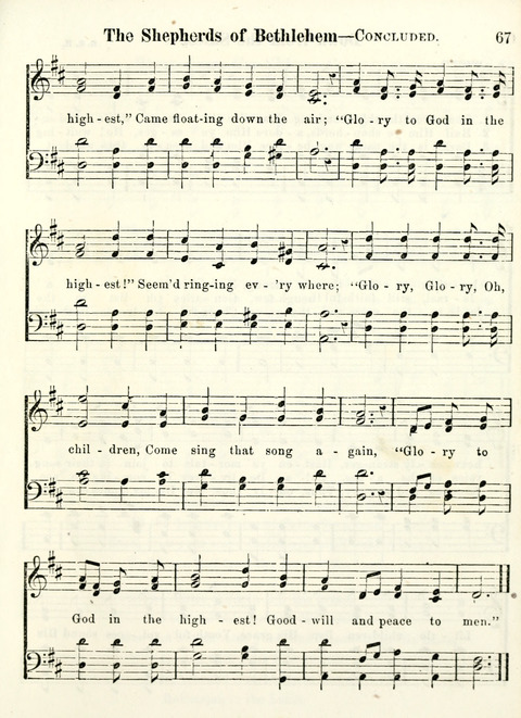 Chapel Gems for Sunday Schools: selected from "Our Song Birds," for 1866, the "Snow bird," the "Robin," the "Red bird" and the "Dove" page 67