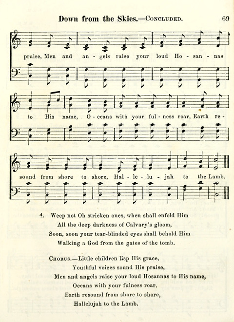 Chapel Gems for Sunday Schools: selected from "Our Song Birds," for 1866, the "Snow bird," the "Robin," the "Red bird" and the "Dove" page 69