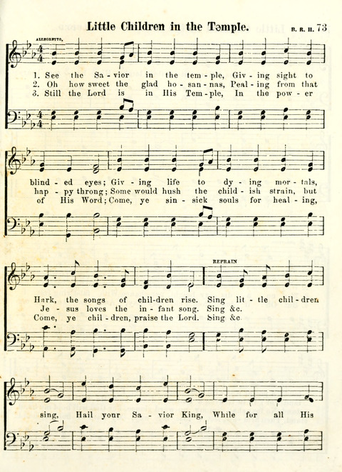 Chapel Gems for Sunday Schools: selected from "Our Song Birds," for 1866, the "Snow bird," the "Robin," the "Red bird" and the "Dove" page 73