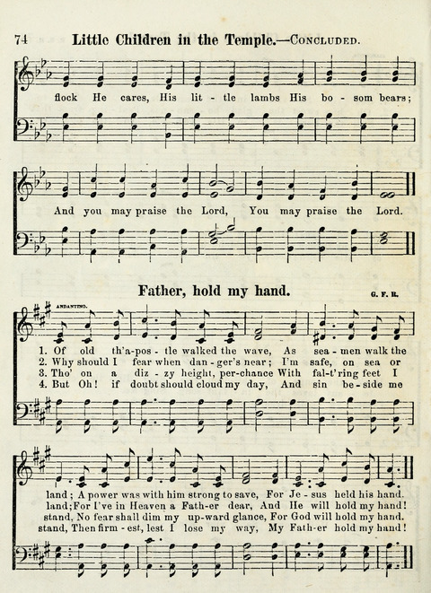 Chapel Gems for Sunday Schools: selected from "Our Song Birds," for 1866, the "Snow bird," the "Robin," the "Red bird" and the "Dove" page 74