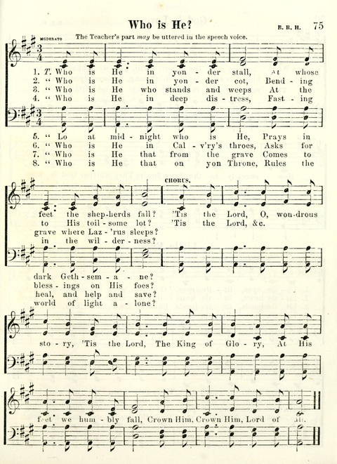 Chapel Gems for Sunday Schools: selected from "Our Song Birds," for 1866, the "Snow bird," the "Robin," the "Red bird" and the "Dove" page 75