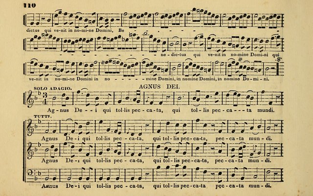 The Catholic Harp: containing the morning and evening service of the Catholic Church, embracing a choice collection of masses, litanies, psalms, sacred hymns, anthems, versicles, and motifs page 110