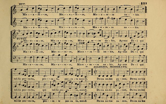 The Catholic Harp: containing the morning and evening service of the Catholic Church, embracing a choice collection of masses, litanies, psalms, sacred hymns, anthems, versicles, and motifs page 111