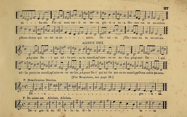 The Catholic Harp: containing the morning and evening service of the Catholic Church, embracing a choice collection of masses, litanies, psalms, sacred hymns, anthems, versicles, and motifs page 27