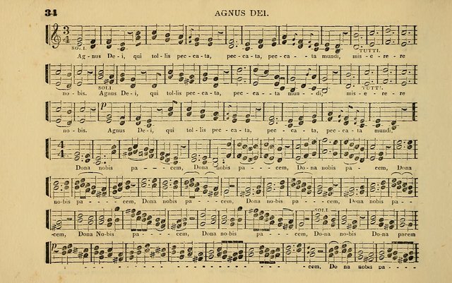 The Catholic Harp: containing the morning and evening service of the Catholic Church, embracing a choice collection of masses, litanies, psalms, sacred hymns, anthems, versicles, and motifs page 34