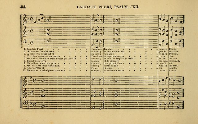 The Catholic Harp: containing the morning and evening service of the Catholic Church, embracing a choice collection of masses, litanies, psalms, sacred hymns, anthems, versicles, and motifs page 44