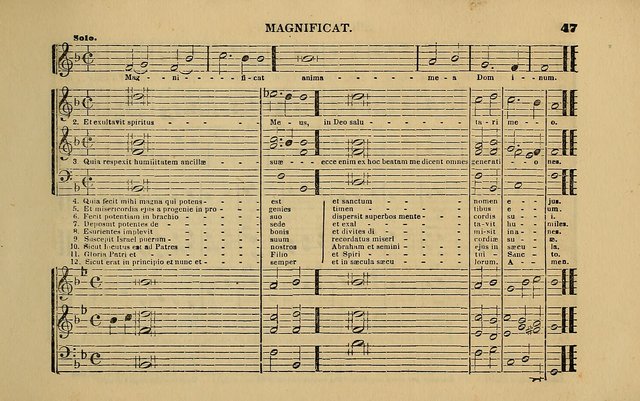 The Catholic Harp: containing the morning and evening service of the Catholic Church, embracing a choice collection of masses, litanies, psalms, sacred hymns, anthems, versicles, and motifs page 47