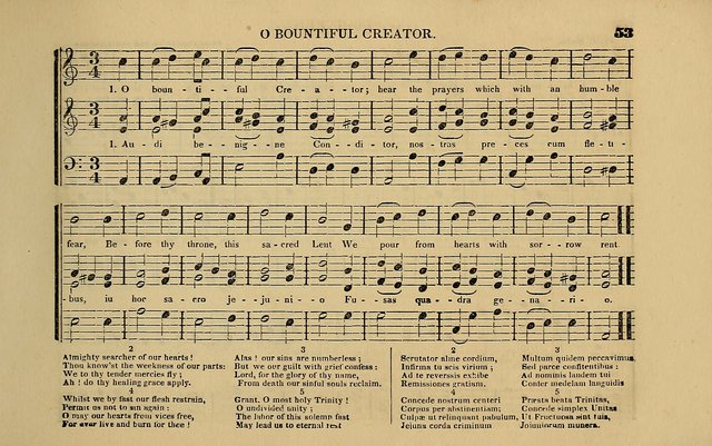 The Catholic Harp: containing the morning and evening service of the Catholic Church, embracing a choice collection of masses, litanies, psalms, sacred hymns, anthems, versicles, and motifs page 53