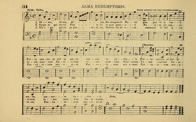 The Catholic Harp: containing the morning and evening service of the Catholic Church, embracing a choice collection of masses, litanies, psalms, sacred hymns, anthems, versicles, and motifs page 54