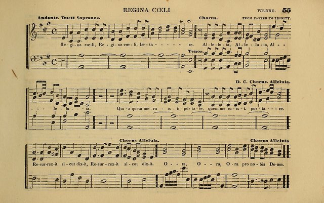 The Catholic Harp: containing the morning and evening service of the Catholic Church, embracing a choice collection of masses, litanies, psalms, sacred hymns, anthems, versicles, and motifs page 55