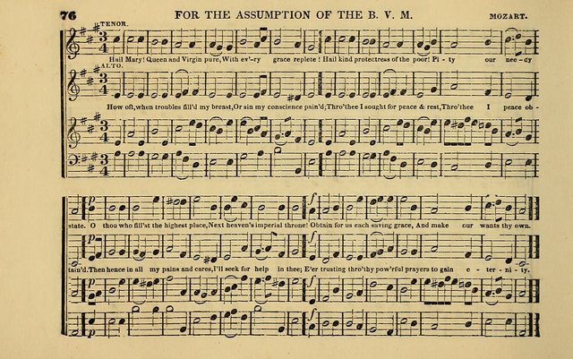 The Catholic Harp: containing the morning and evening service of the Catholic Church, embracing a choice collection of masses, litanies, psalms, sacred hymns, anthems, versicles, and motifs page 76