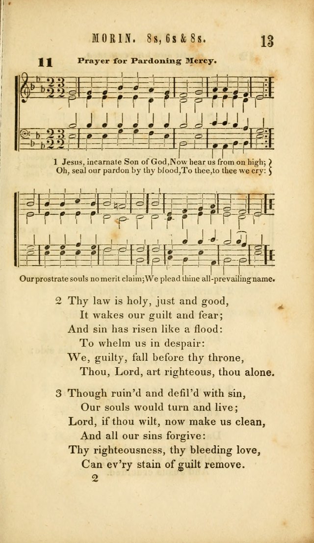 Chapel Hymns: a selection of hymns, with appropriate tunes; adapted to vestry or other social religious meetings page 13