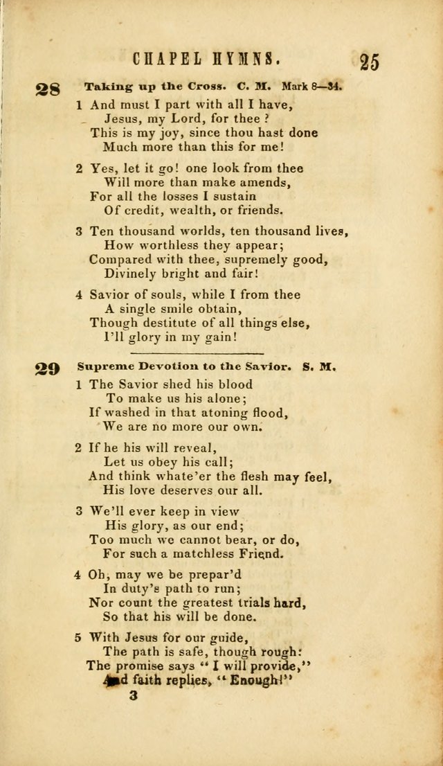 Chapel Hymns: a selection of hymns, with appropriate tunes; adapted to vestry or other social religious meetings page 25