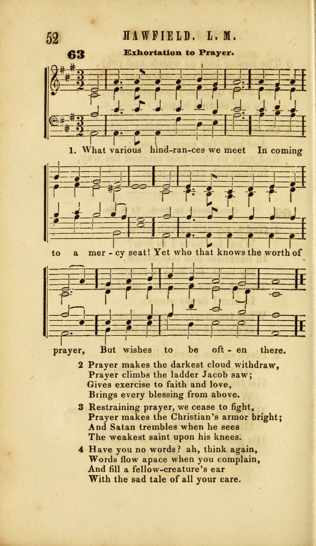 Chapel Hymns: a selection of hymns, with appropriate tunes; adapted to vestry or other social religious meetings page 52