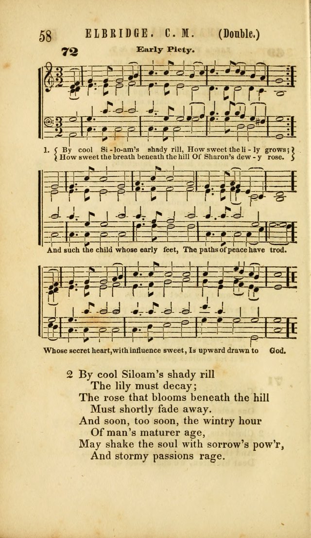 Chapel Hymns: a selection of hymns, with appropriate tunes; adapted to vestry or other social religious meetings page 58