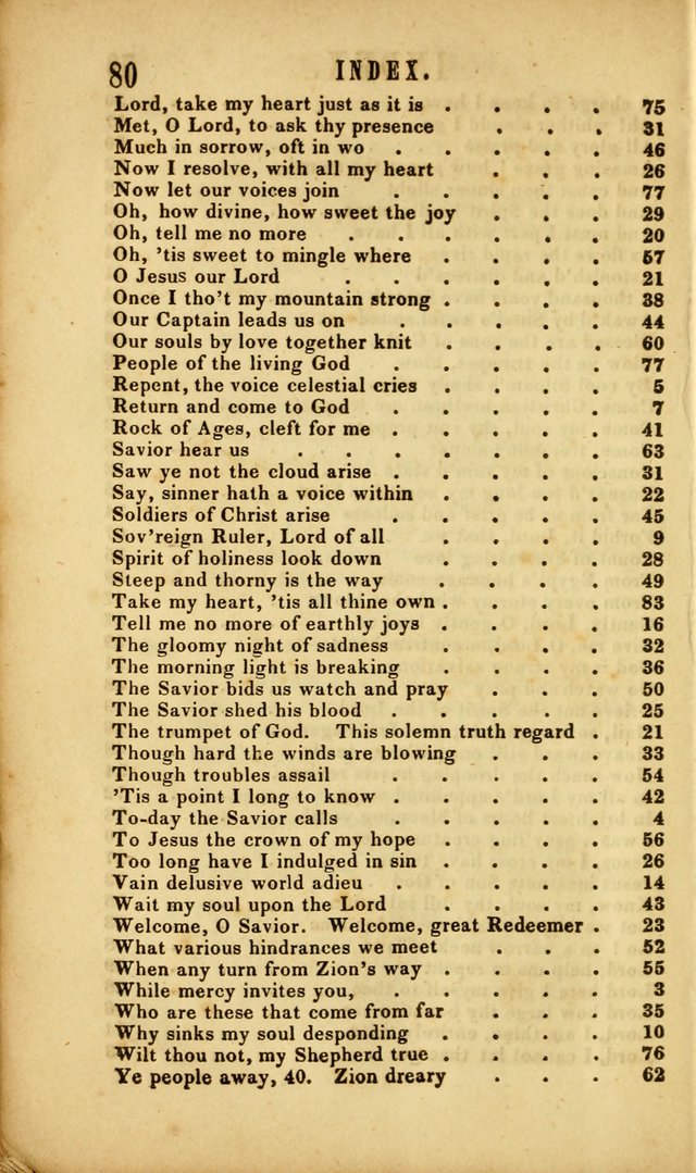 Chapel Hymns: a selection of hymns, with appropriate tunes; adapted to vestry or other social religious meetings page 80