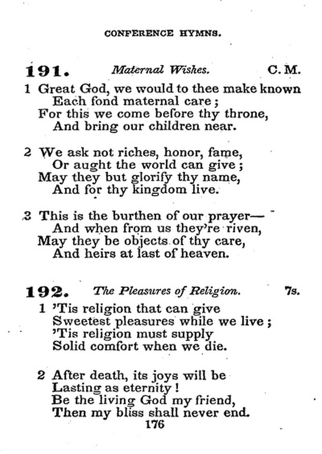 Conference Hymns. a new collection of hymns, designed especially for use in conference and prayer meetings, and family worship. page 190