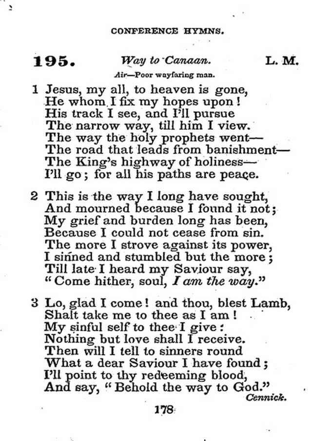 Conference Hymns. a new collection of hymns, designed especially for use in conference and prayer meetings, and family worship. page 192