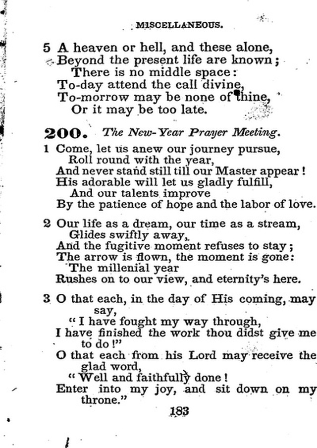 Conference Hymns. a new collection of hymns, designed especially for use in conference and prayer meetings, and family worship. page 197