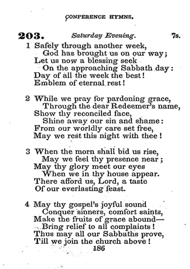 Conference Hymns. a new collection of hymns, designed especially for use in conference and prayer meetings, and family worship. page 200