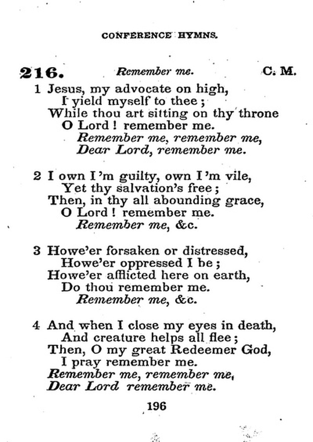 Conference Hymns. a new collection of hymns, designed especially for use in conference and prayer meetings, and family worship. page 210