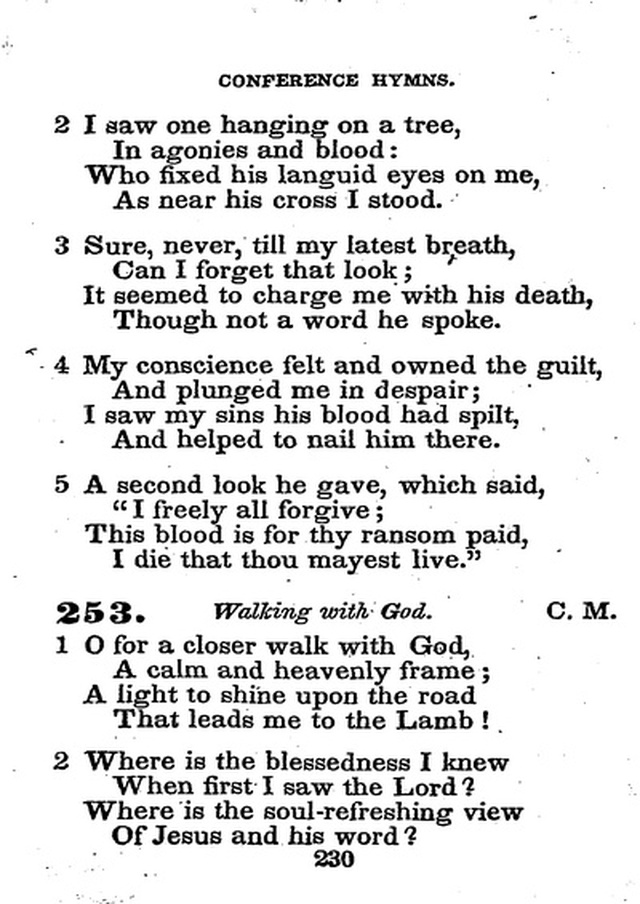 Conference Hymns. a new collection of hymns, designed especially for use in conference and prayer meetings, and family worship. page 244