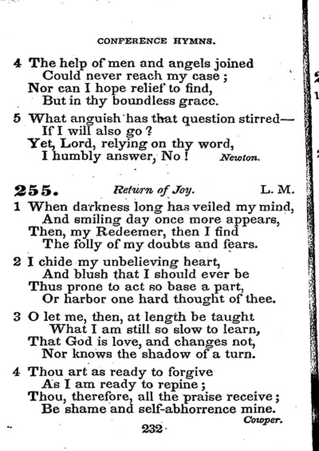 Conference Hymns. a new collection of hymns, designed especially for use in conference and prayer meetings, and family worship. page 246