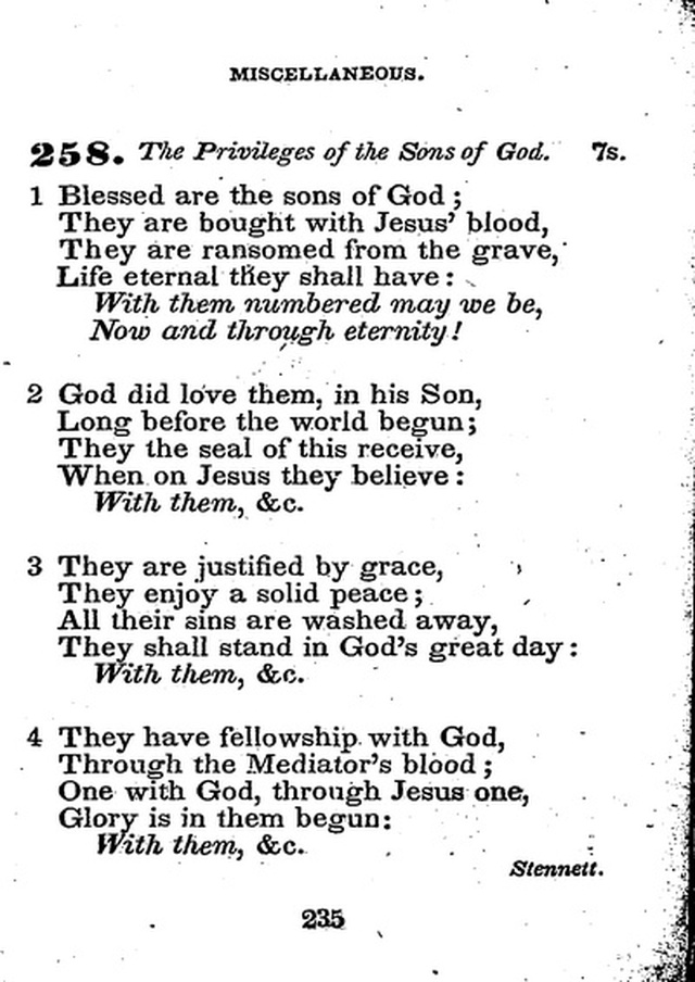 Conference Hymns. a new collection of hymns, designed especially for use in conference and prayer meetings, and family worship. page 249